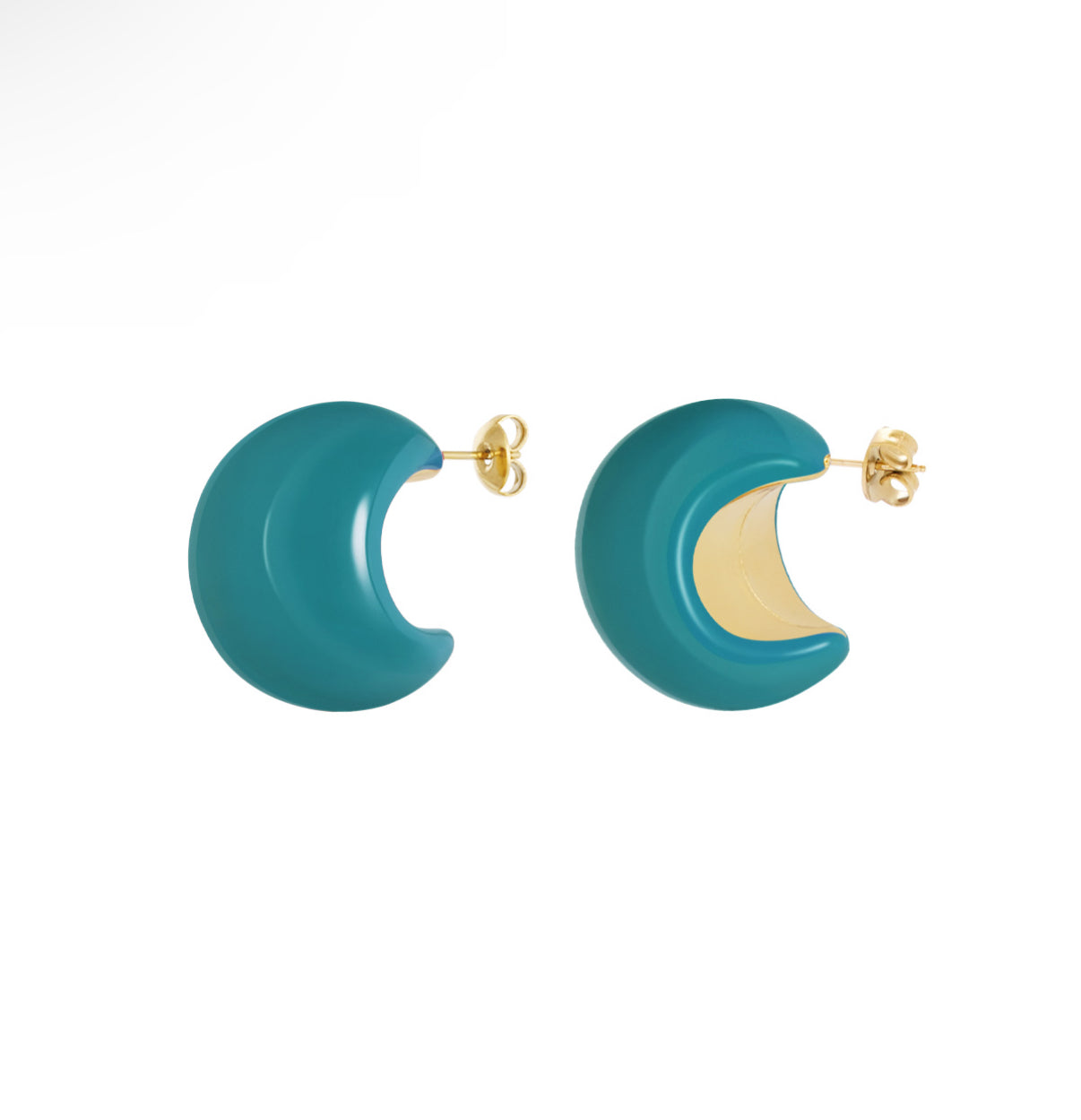 Boucles d'oreilles CROISSANT DE LUNE (disponibles en 2 couleurs)