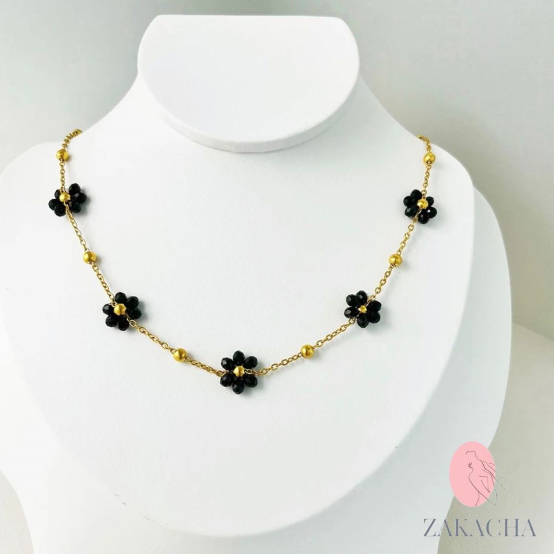 Parure BIANCA noir collier et bracelet