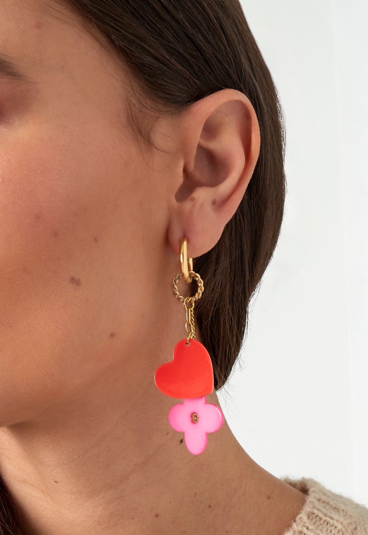 Boucles d'oreilles COEUR TREFLE (disponible en plusieurs couleurs)