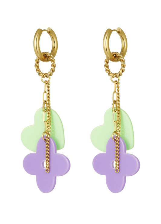 Boucles d'oreilles COEUR TREFLE (disponible en plusieurs couleurs)