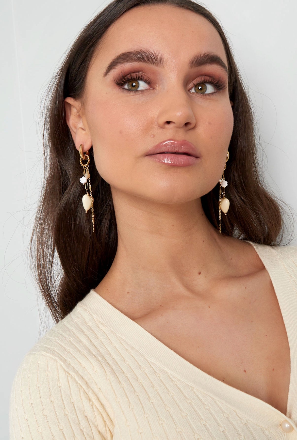 Boucles d'oreilles LOVE PARTY (disponible en vert et en beige)