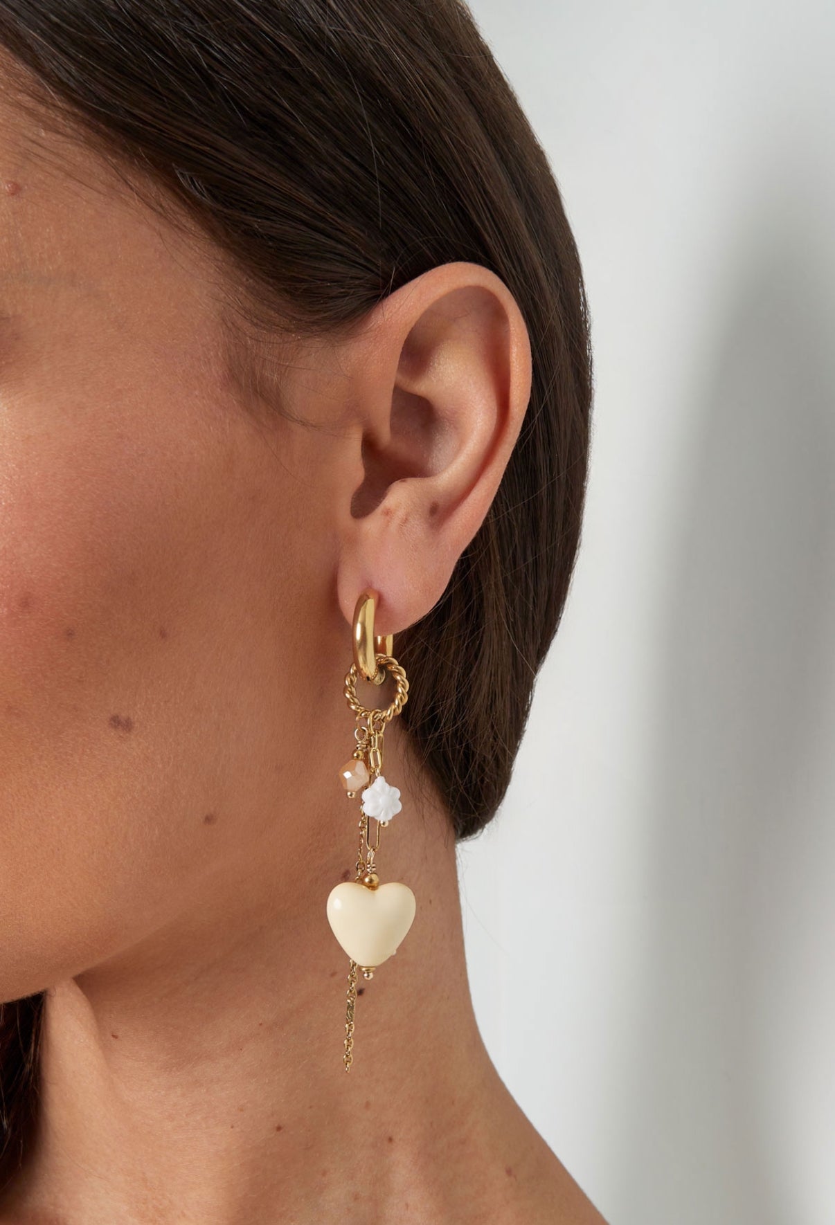 Boucles d'oreilles LOVE PARTY (disponible en vert et en beige)
