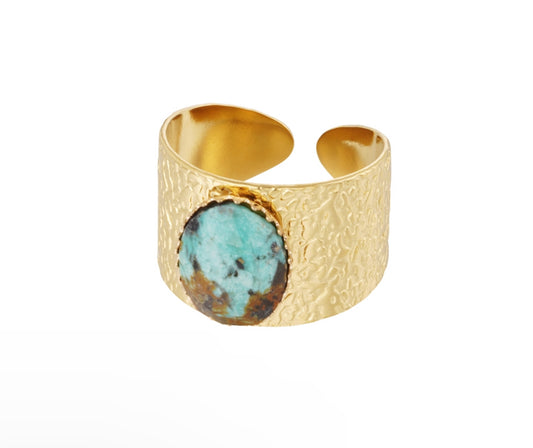 Bague Avec pierre naturelle (disponible en plusieurs couleurs)