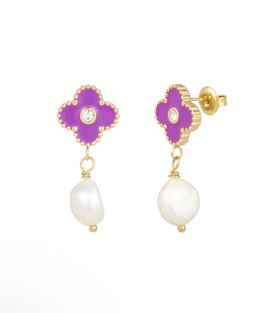 Boucles d'oreilles TREFLE/PERLE